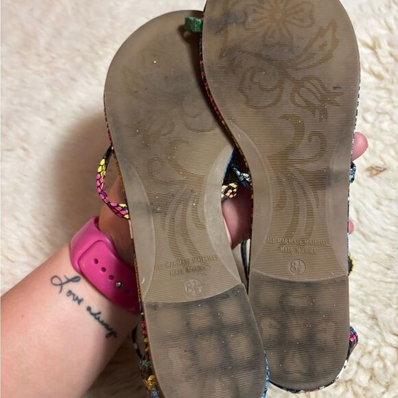 Liliana Colorful Snake Sandals Sleek Strappy Design - Picture 4 of 9